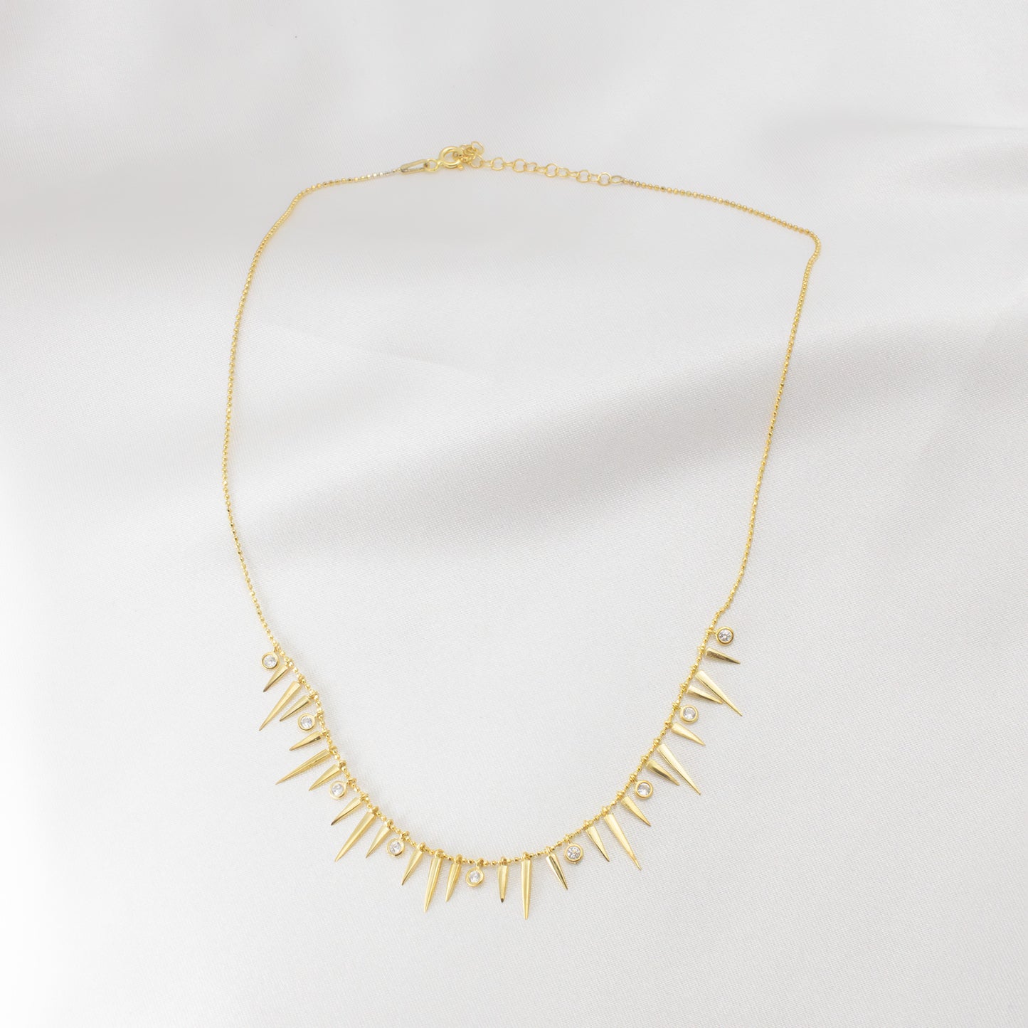 Kate - Vermeil Cubic Zirconia Necklace 15" + 2"