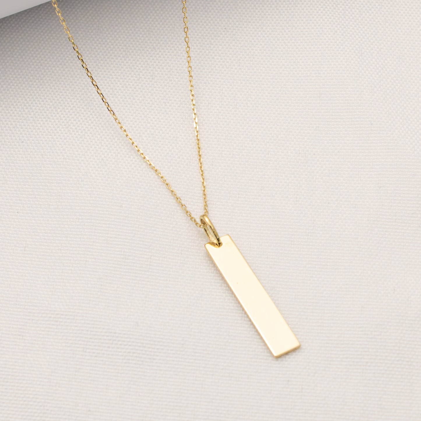 Gail - 10K Solid Gold Engravable Bar Necklace