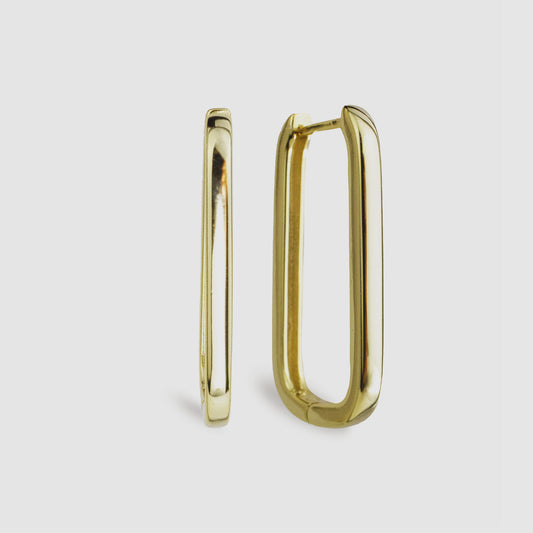 Anne - Vermeil Link Medium Hoop Earrings