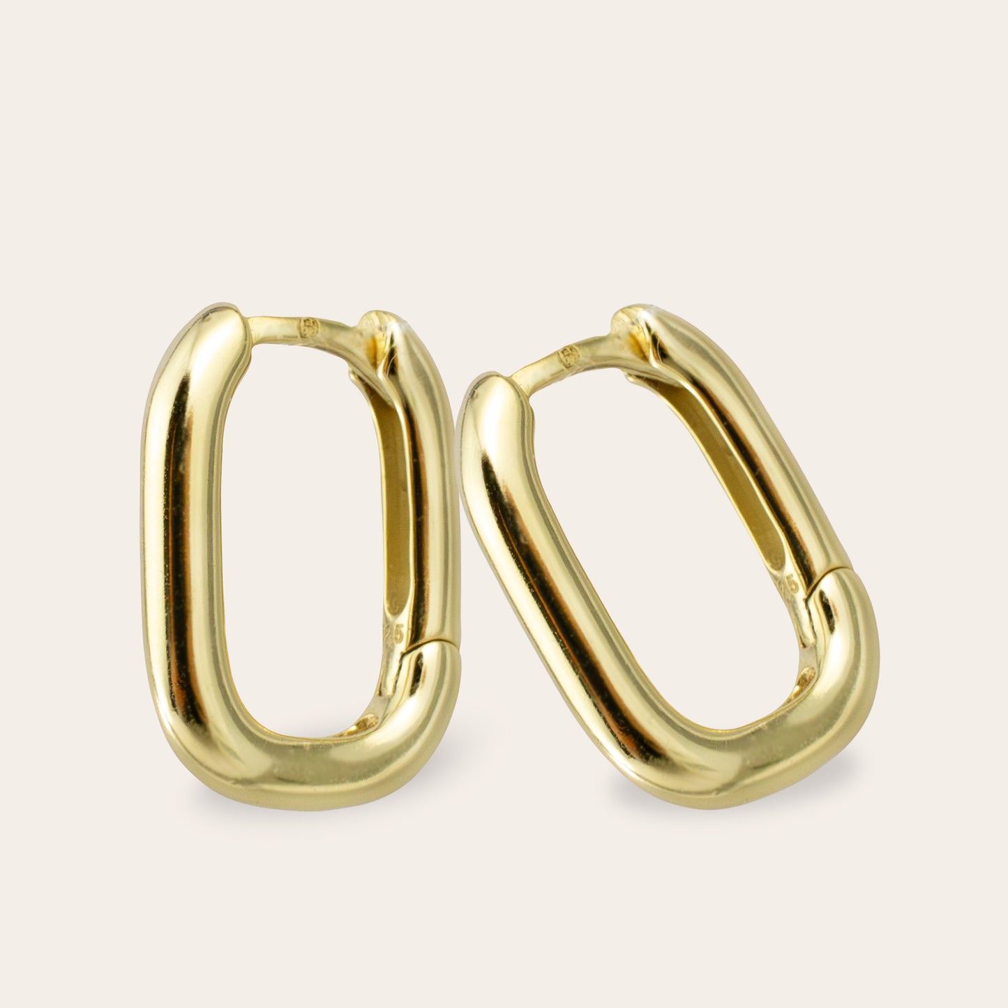 Emma - Vermeil Link Small Hoop Earrings