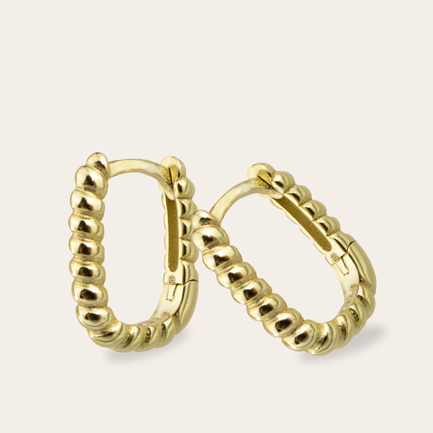 Kerry - Vermeil Croissant Link Hoop Earrings