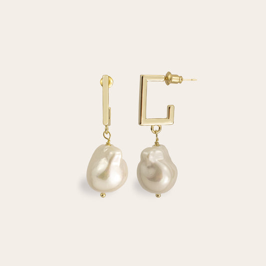 Sam - Vermeil Fresh water pearl drop Earrings