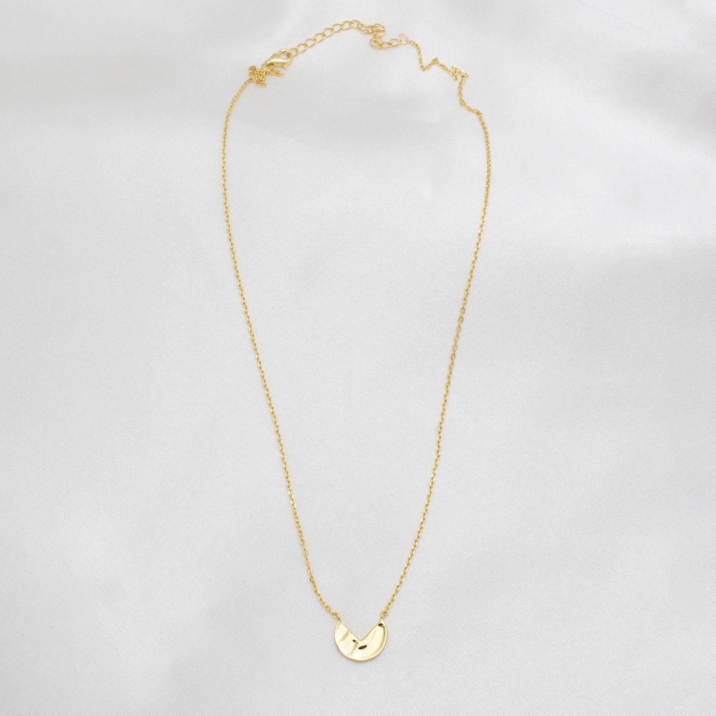 Vermeil Crescent Necklace 16"+ 2"