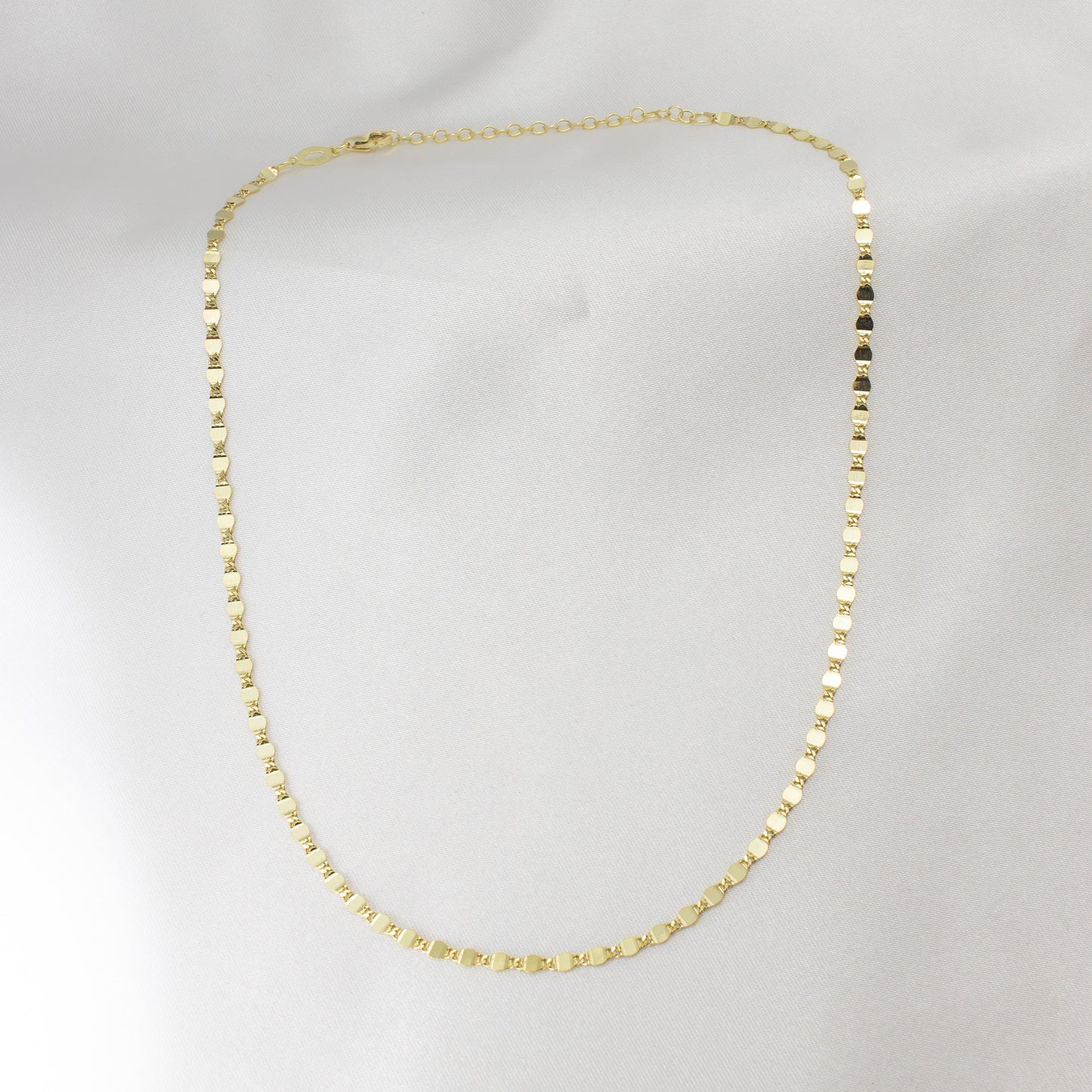 Vermeil Shiny Chain Necklace 14" + 2"