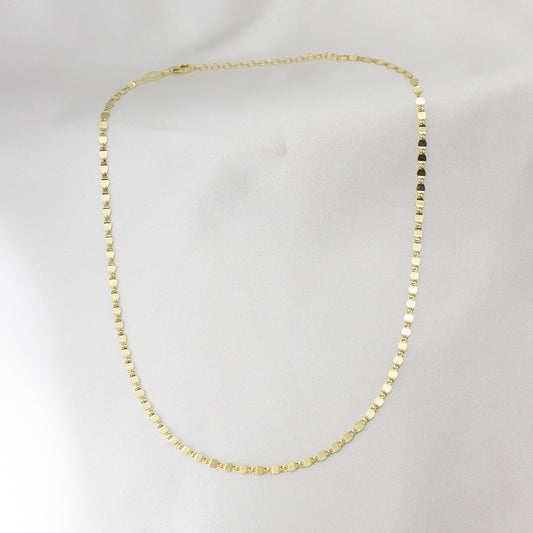 Vermeil Shiny Chain Necklace 14" + 2"