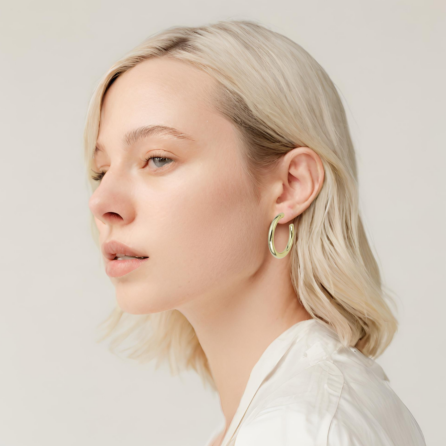 Amy - Vermeil Large Hoop Earrings