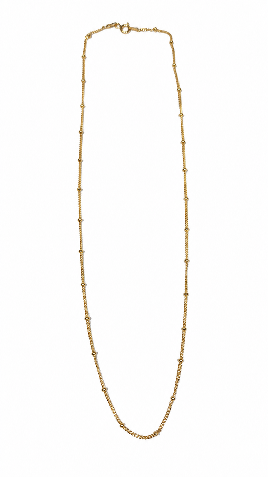 Ruby - Vermeil station Chain Necklace 16"