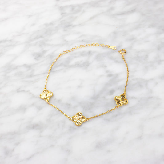 Vermeil Clover Bracelet 7.5"