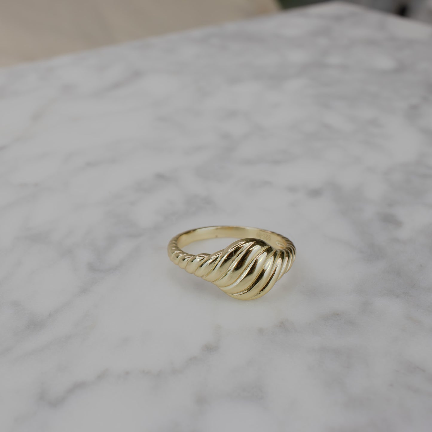 Vermeil Croissant Dom Ring