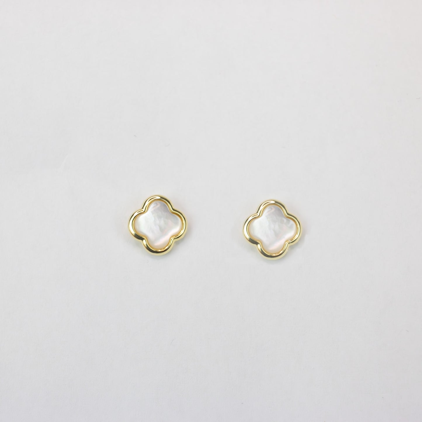 Vermeil Mother of Pearl Stud Earrings